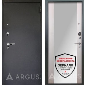 Сейф-дверь Аргус Люкс ПРО 3К Черный шелк Вояж Белое дерево