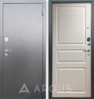 Стальная входная белая дверь Аргус Люкс ПРО 3К Серебро антик Джулия-2 эмаль Белый жемчуг