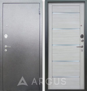 Входная сейф дверь со стеклом Аргус Люкс 3К Серебро антик Александра Буксус