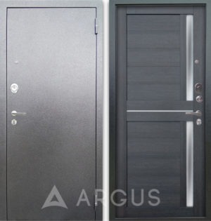 Металлическая дверь со стеклом и молдингами Аргус Люкс 3К Серебро антик Мирра Лунная ночь