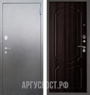Входная железная дверь Аргус Люкс 3К Серебро антик Мишель Венге тисненый