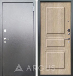 Входная сейф дверь Аргус Люкс 3К Серебро антик Сабина Капучино