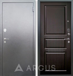 Входная железная сейф дверь Аргус Люкс 3К Серебро антик Сабина Венге тисненый