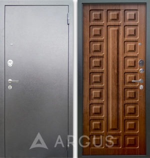 Входная сейф дверь Аргус Люкс 3К Серебро антик Сенатор Дуб золотой