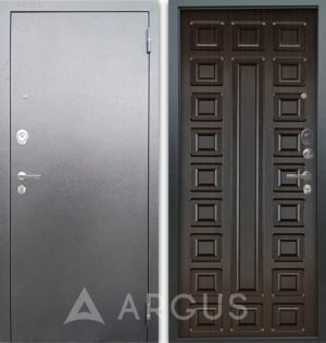 Металлическая сейф дверь Аргус Люкс 3К Серебро антик Сенатор Венге тисненый